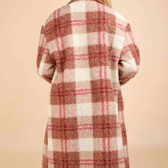 Oversized Plaid Fluffy Coat - Picture 2 of 4